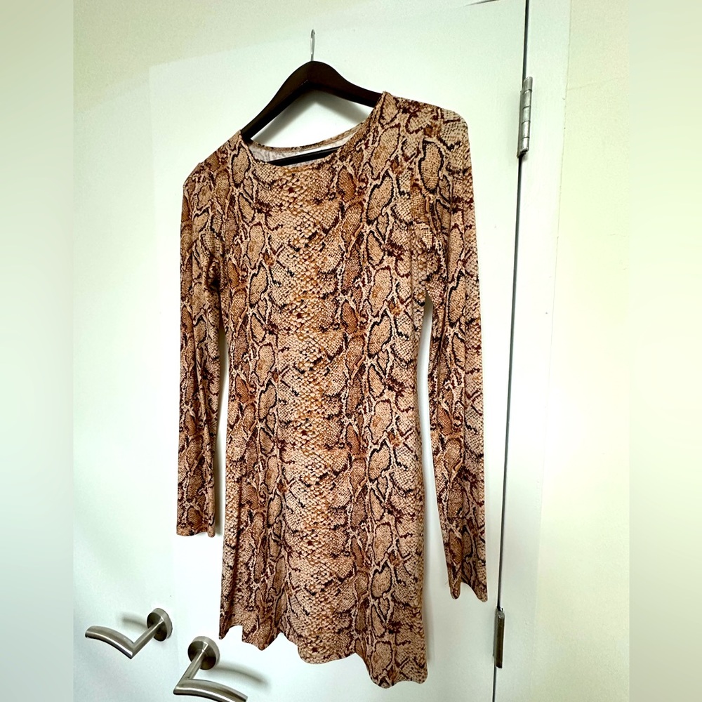 Reformation Smith Mamba Snake Print Mini Stretch Dress